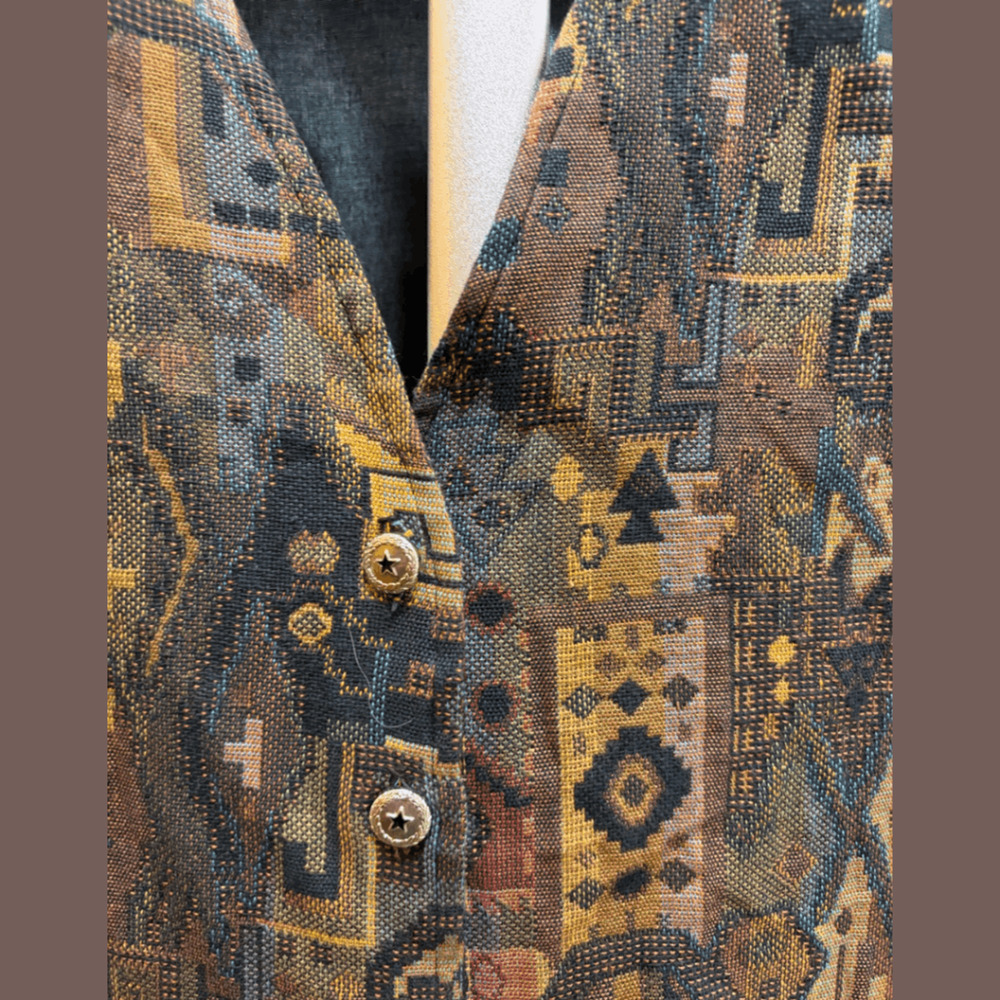 TRY Tapestry Vest | Southwestern Earth Tones | Size M | Vintage - Picture 4 of 5